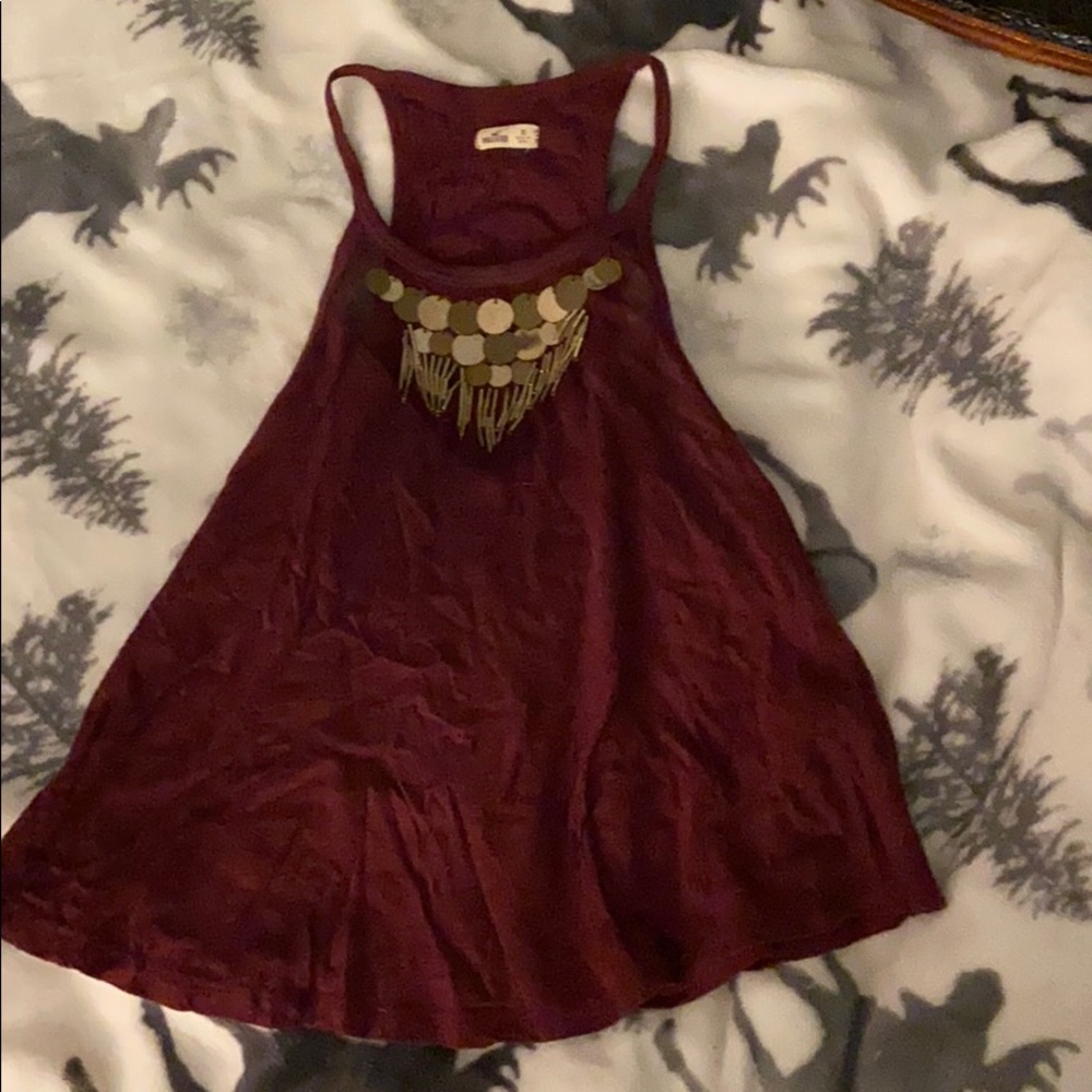 Hollister maroon halter neck
